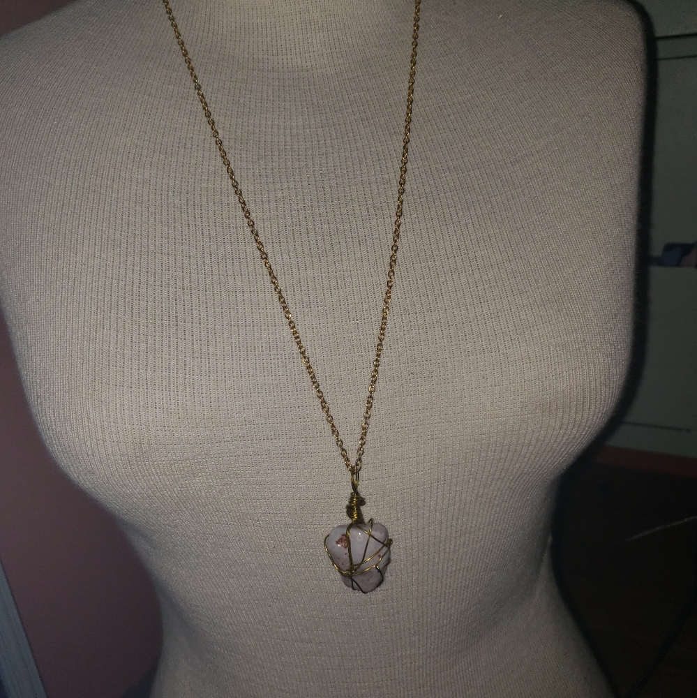 Hand-made stone necklace